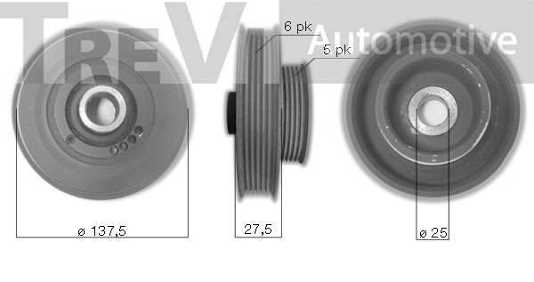 TREVI AUTOMOTIVE Hihnapyörä, kampiakseli PC1205